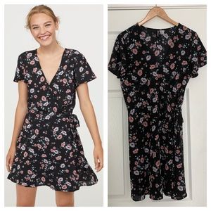 H&M Divided Floral Mini Wrap Dress